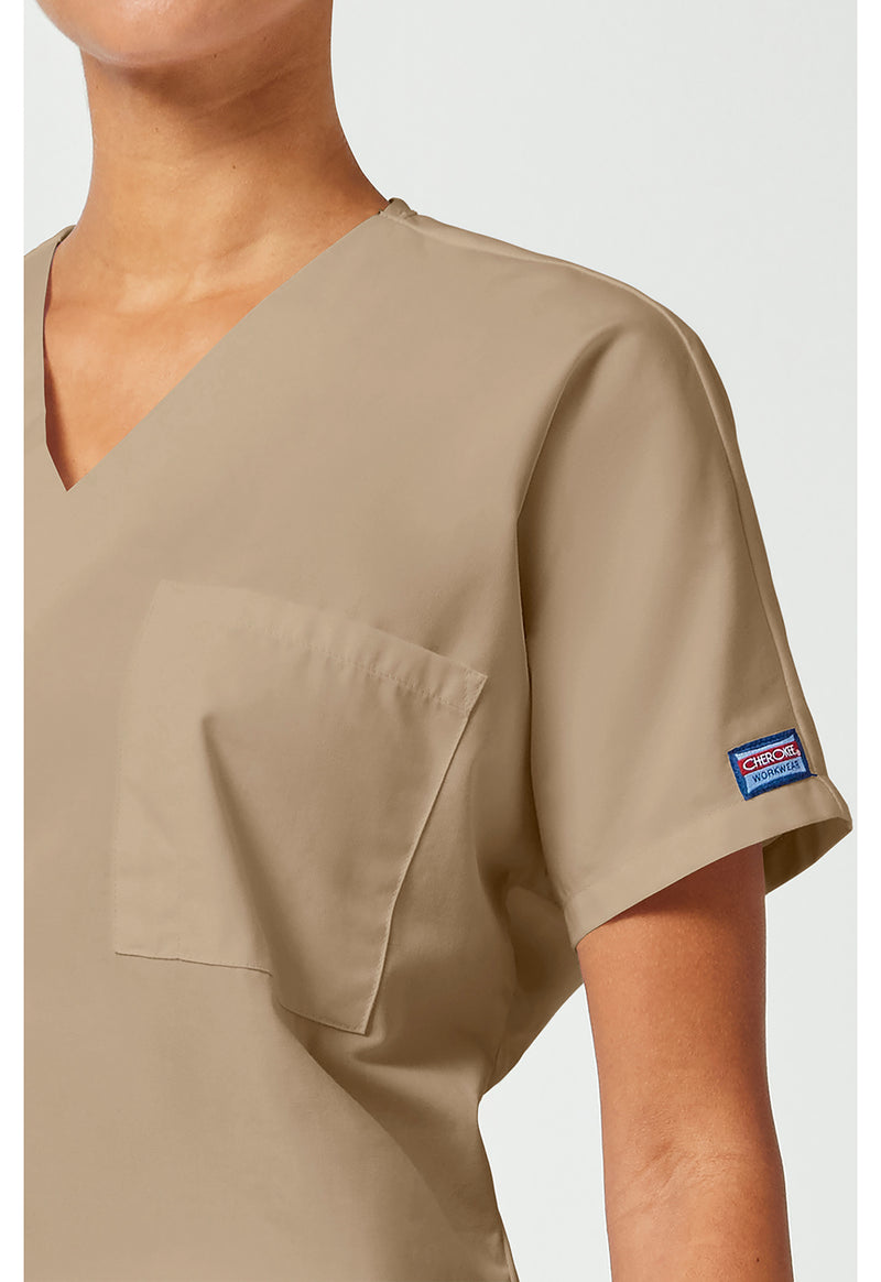 Khaki - Unisex V-Neck Tunic (View 2)