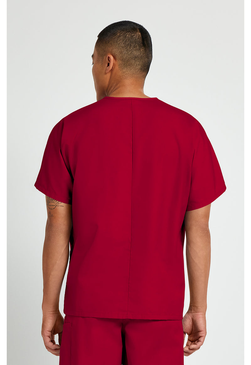 Red - Cherokee WW Originals Unisex Scrub Top - Back View