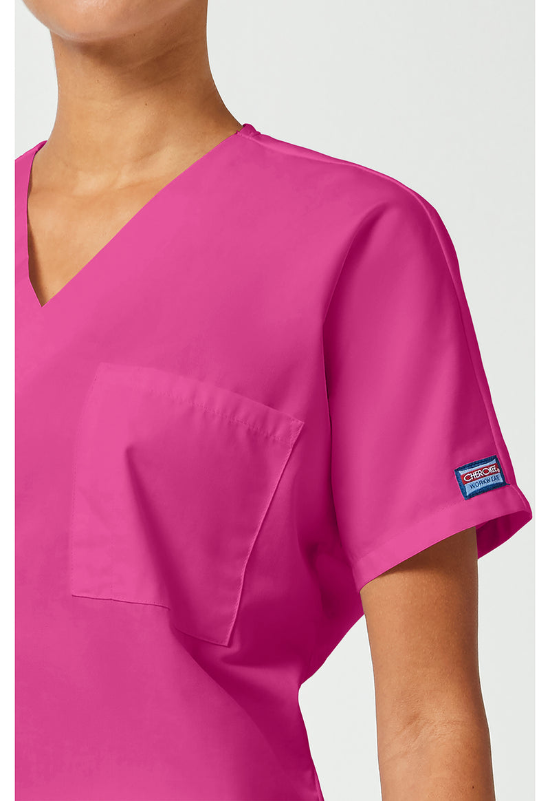 Shocking Pink - Unisex V-Neck Tunic (View 3)