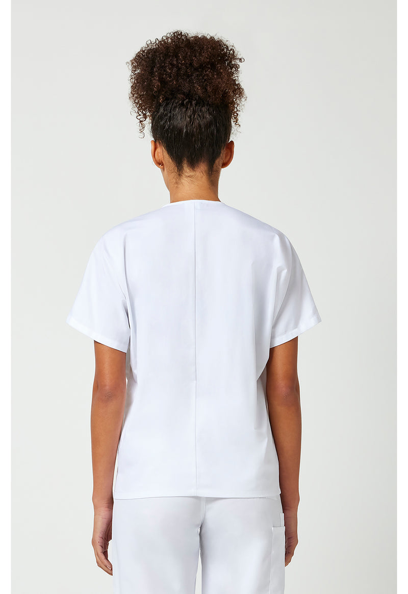 White - Cherokee WW Originals Unisex Scrub Top - Back View