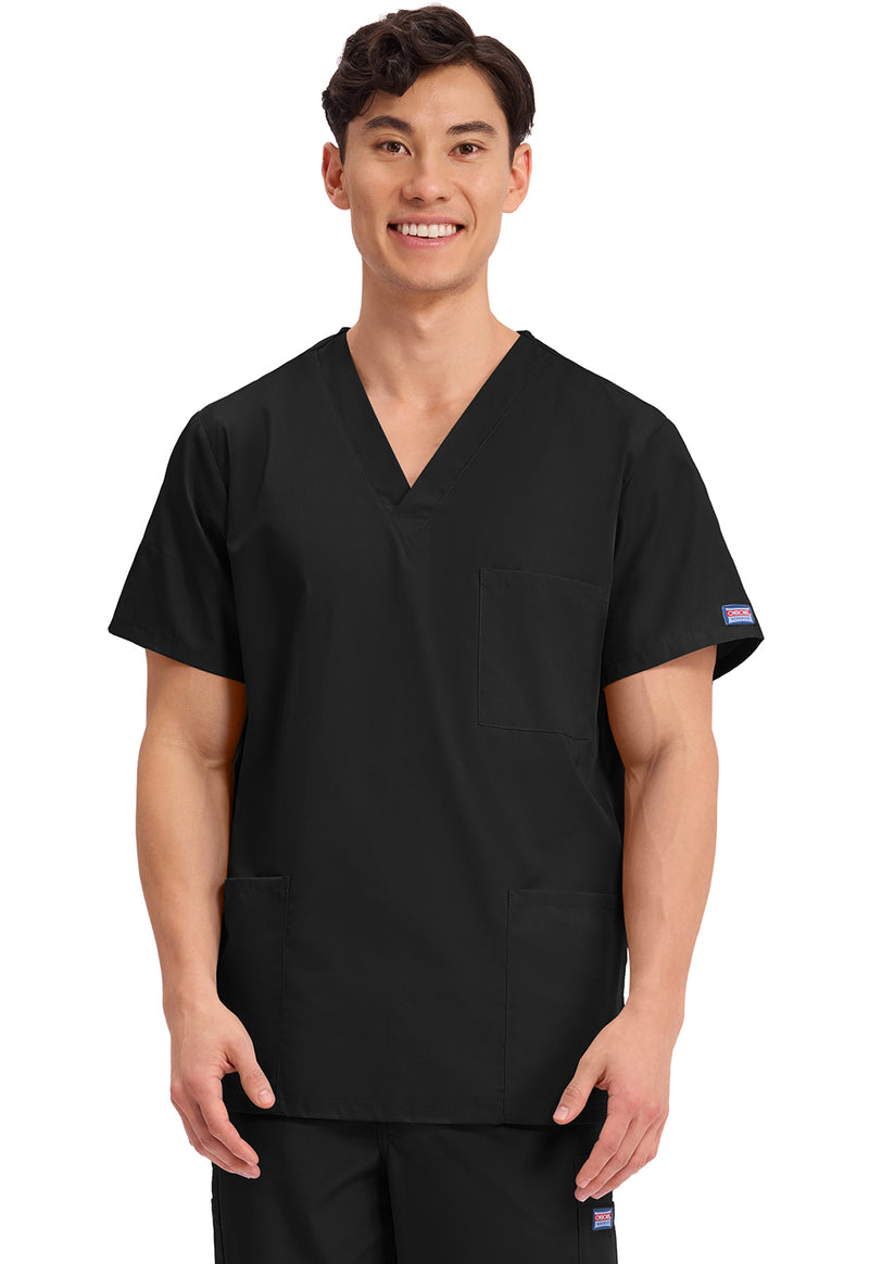 Black - Cherokee WW Originals Unisex Scrub Top - Front View