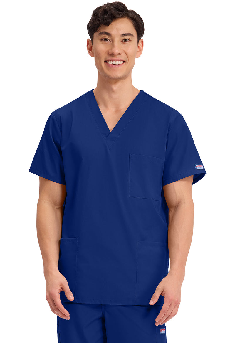 Galaxy Blue - Cherokee WW Originals Unisex Scrub Top - Front View