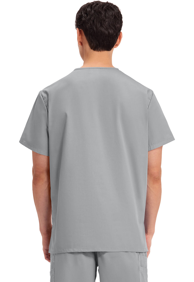Grey - Cherokee WW Originals Unisex Scrub Top - Back View