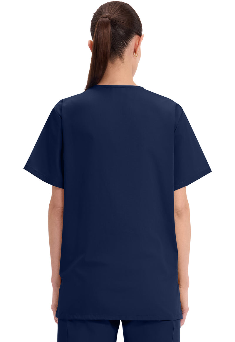Navy - Cherokee WW Originals Unisex Scrub Top - Back View