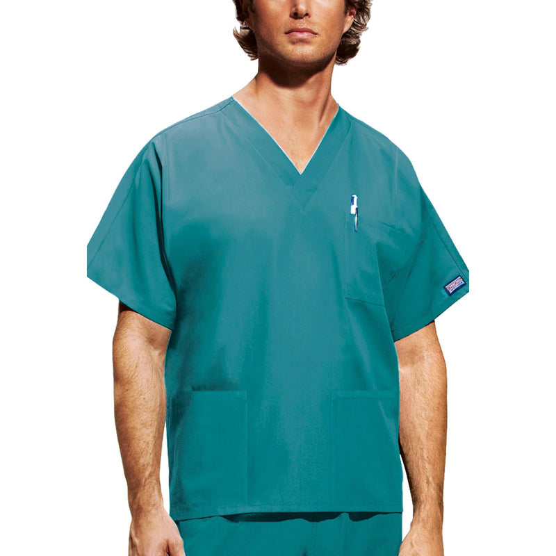 teal blue - Unisex V-Neck Top