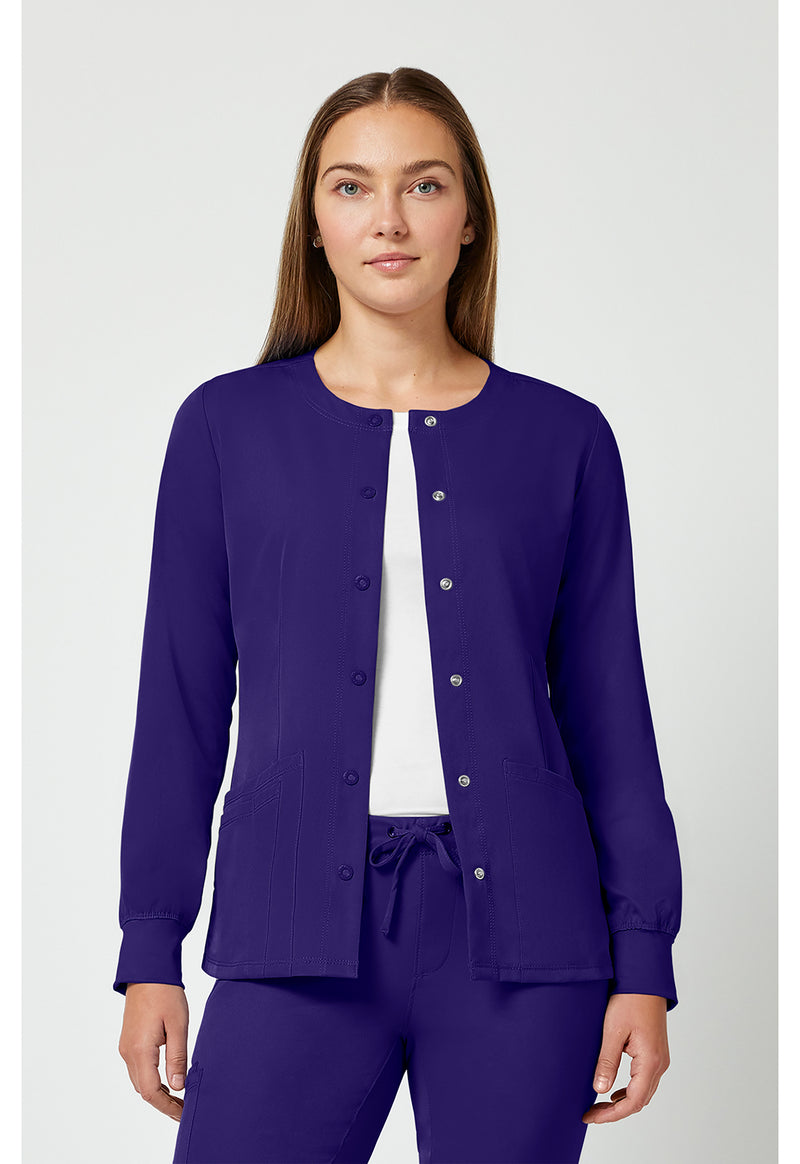 Grape - Healing Hands Works Women Scrub Jacket - Front View