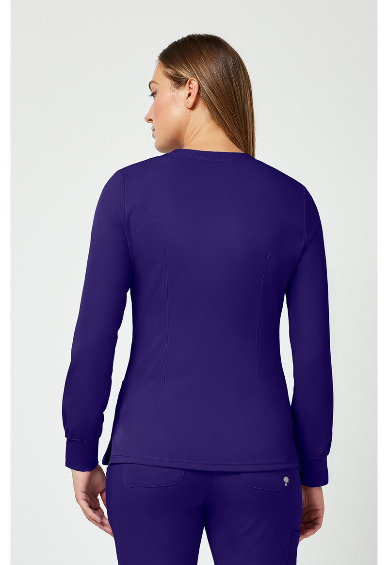 Grape - Healing Hands Works Women Scrub Jacket - Back View