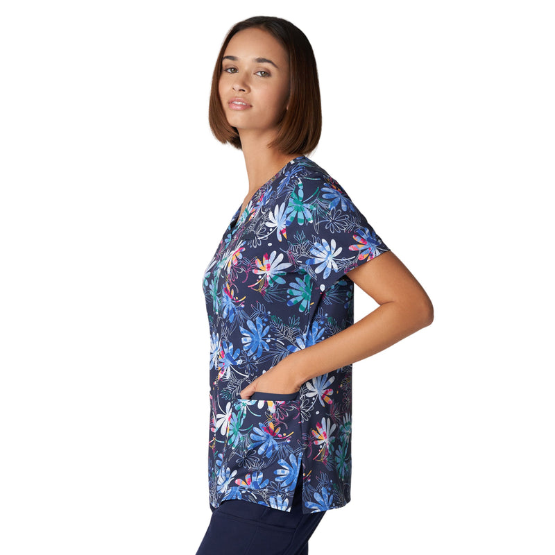 Moon Shadow - White Cross Women's Scrub Tops - Side View