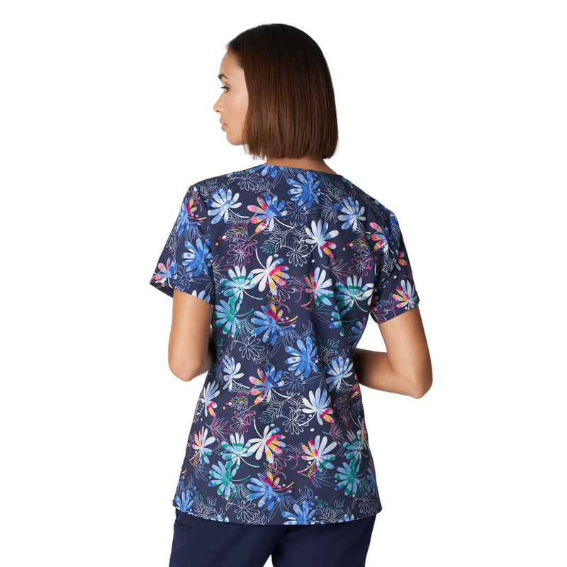 Moon Shadow - White Cross Women's Scrub Tops - Back View