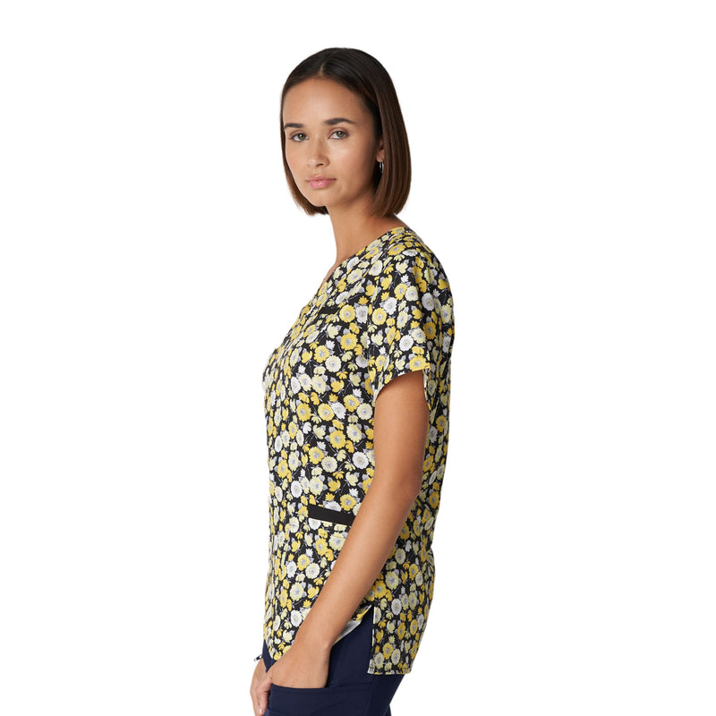 Sunshiny Day - White Cross Women's Scrub Tops - Side View