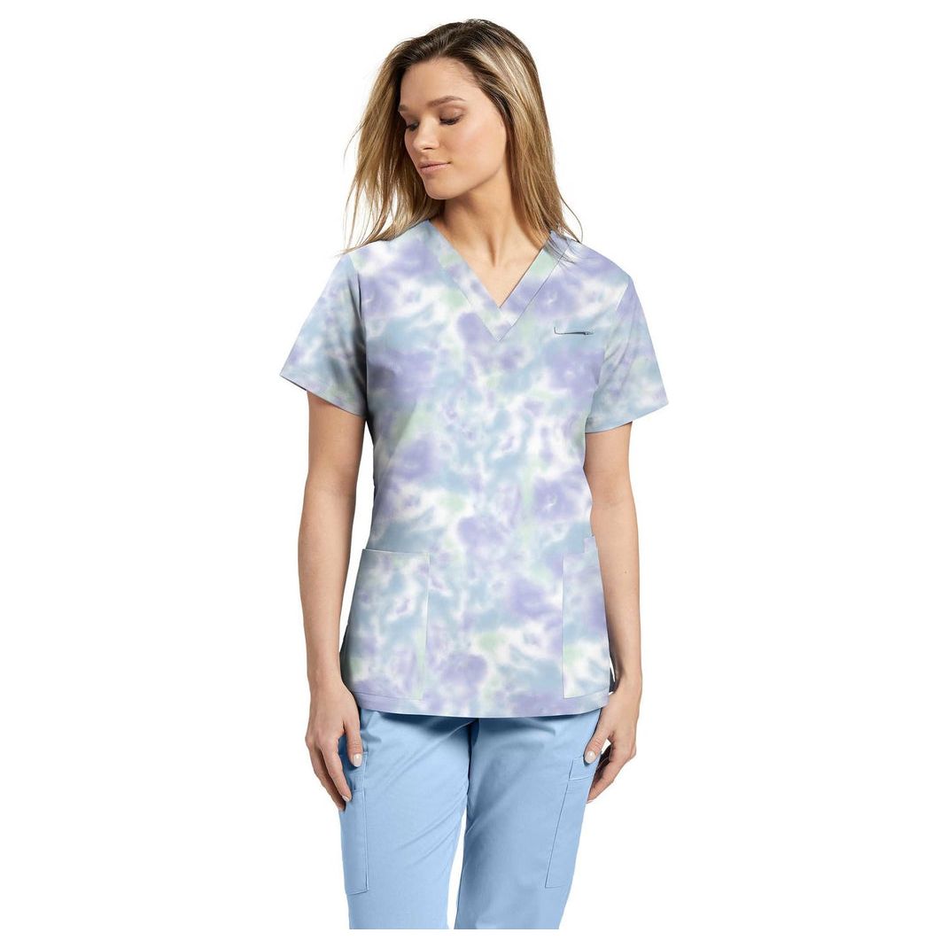 618 V-Neck Print WhiteCross Top SALE