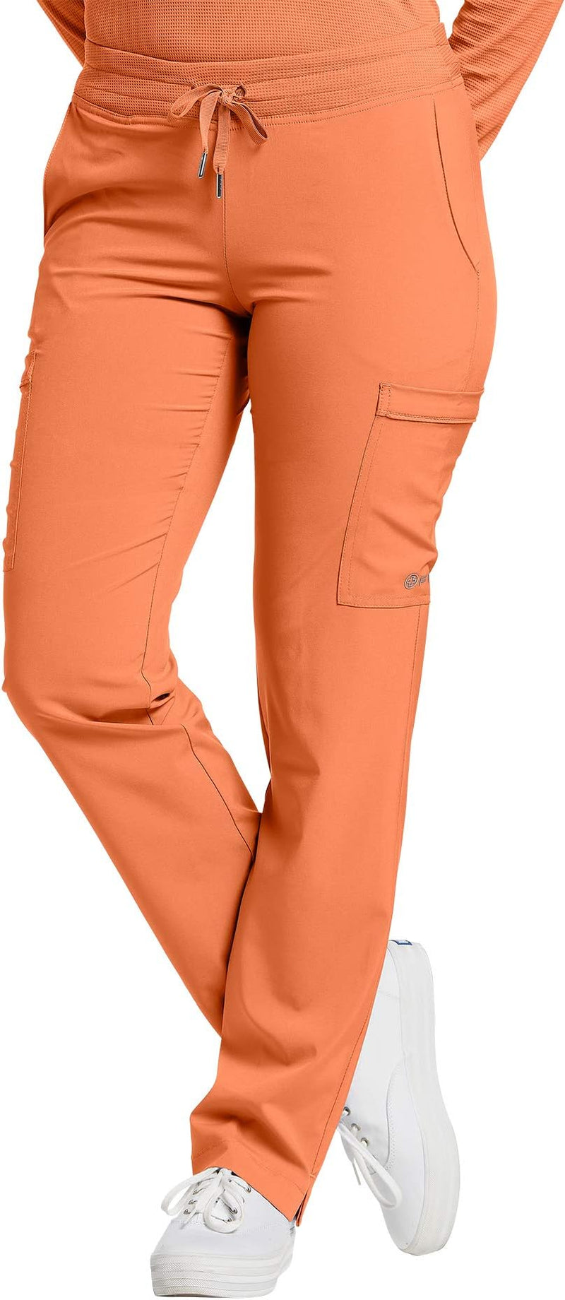 White Cross Fit Women's 6 Pocket Cargo Drawstring Scrub Pants for Nursing