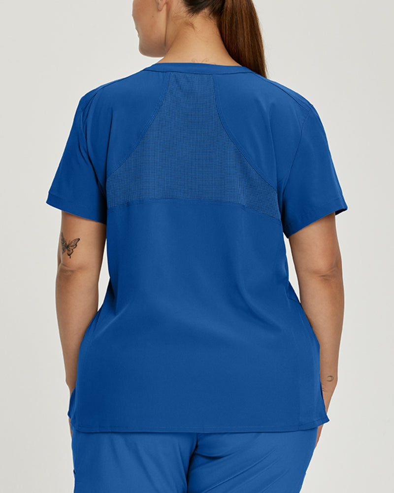 Royal Blue - White Cross FIT Women's 2 Pocket V-Neck Scrub Top for Nursing