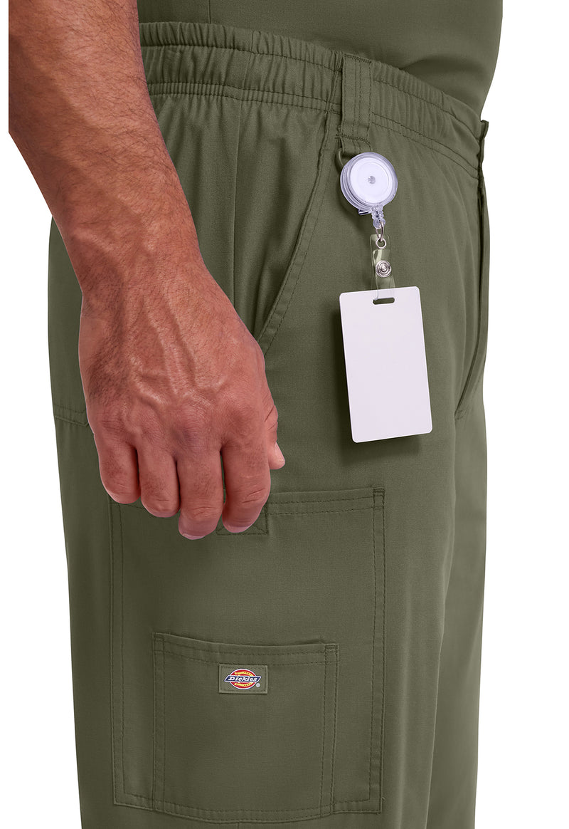 Olive - Men's Zip Fly Pull-On Scrub Pants (View 3)