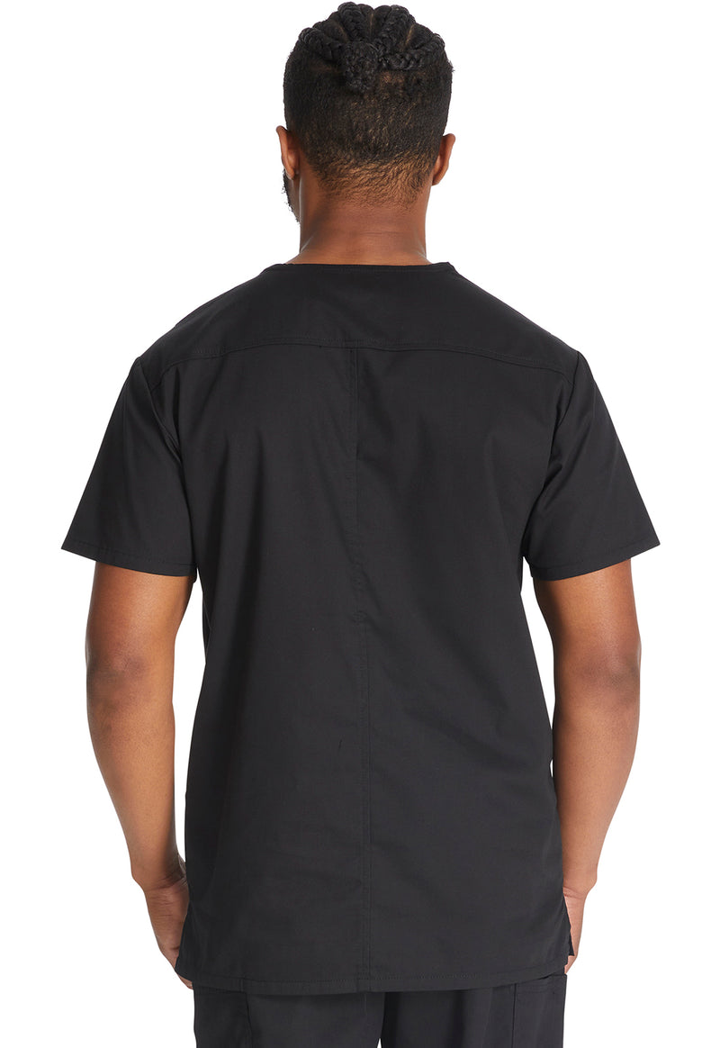 Black - Dickies EDS Signature Men Scrub Top - Back View