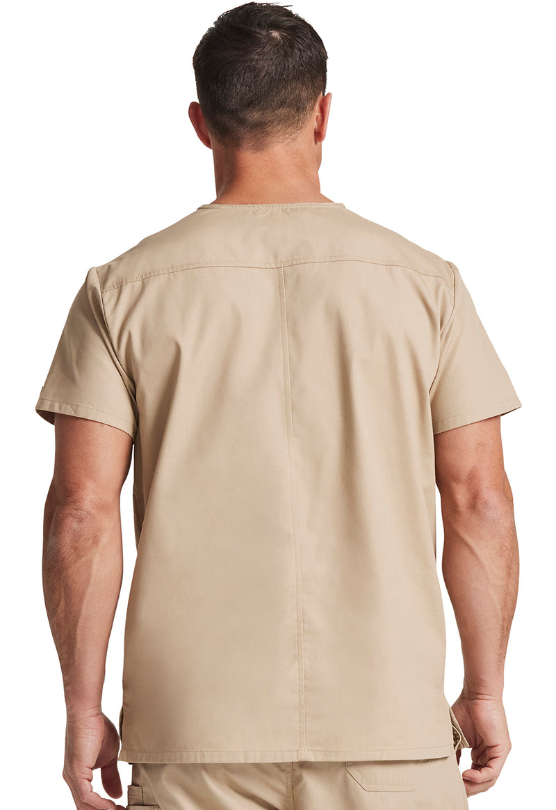 Dark Khaki - Dickies EDS Signature Men Scrub Top - Back View