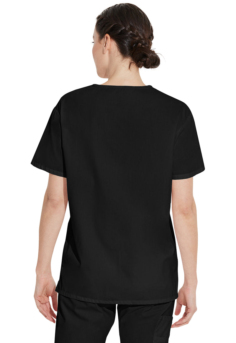 Black - Dickies EDS Signature Unisex Scrub Top - Back View