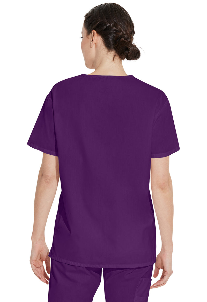 Eggplant - Dickies EDS Signature Unisex Scrub Top - Back View