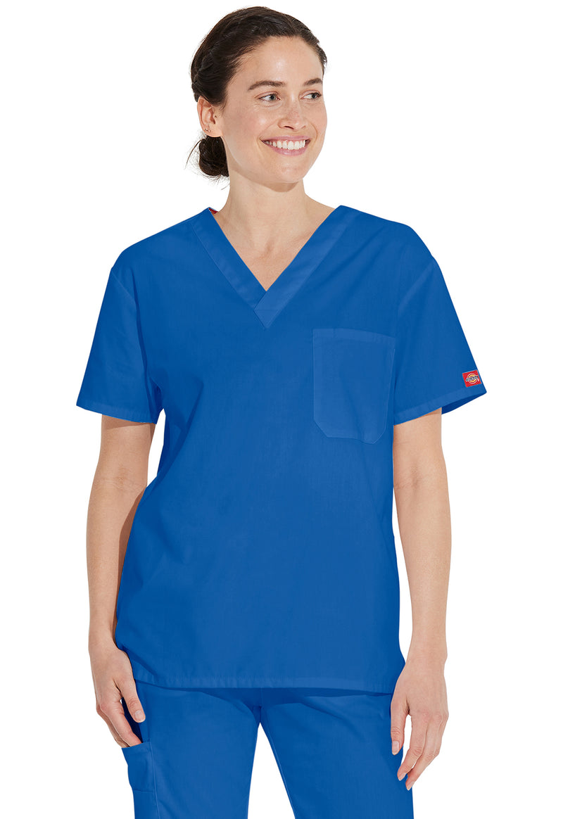 Royal - Dickies EDS Signature Unisex Scrub Top - Front View