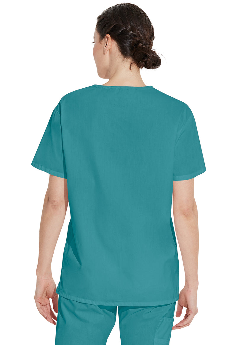 Teal Blue - Dickies EDS Signature Unisex Scrub Top - Back View