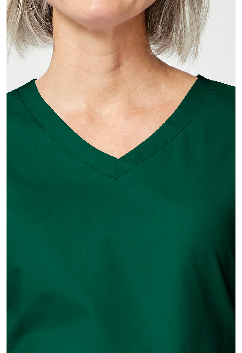 Hunter Green - Women's V-Neck Scrub Top (View 2)