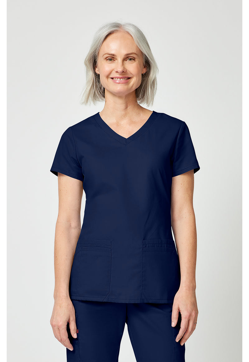 Navy - Dickies EDS Signature Women Scrub Top - Front View