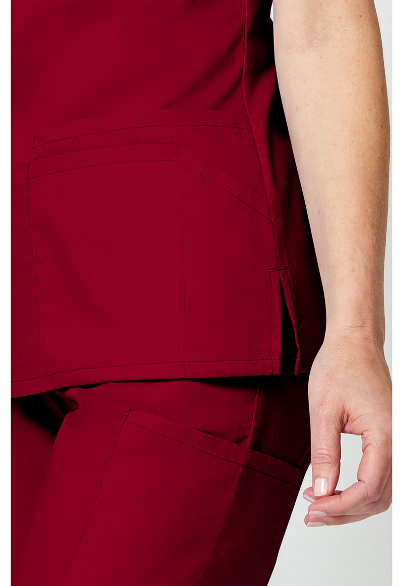 Red - Women's V-Neck Scrub Top (View 4)