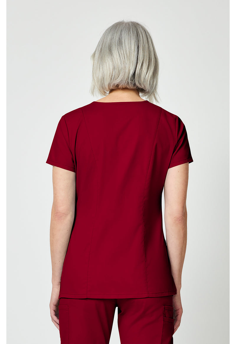 Red - Dickies EDS Signature Women Scrub Top - Back View