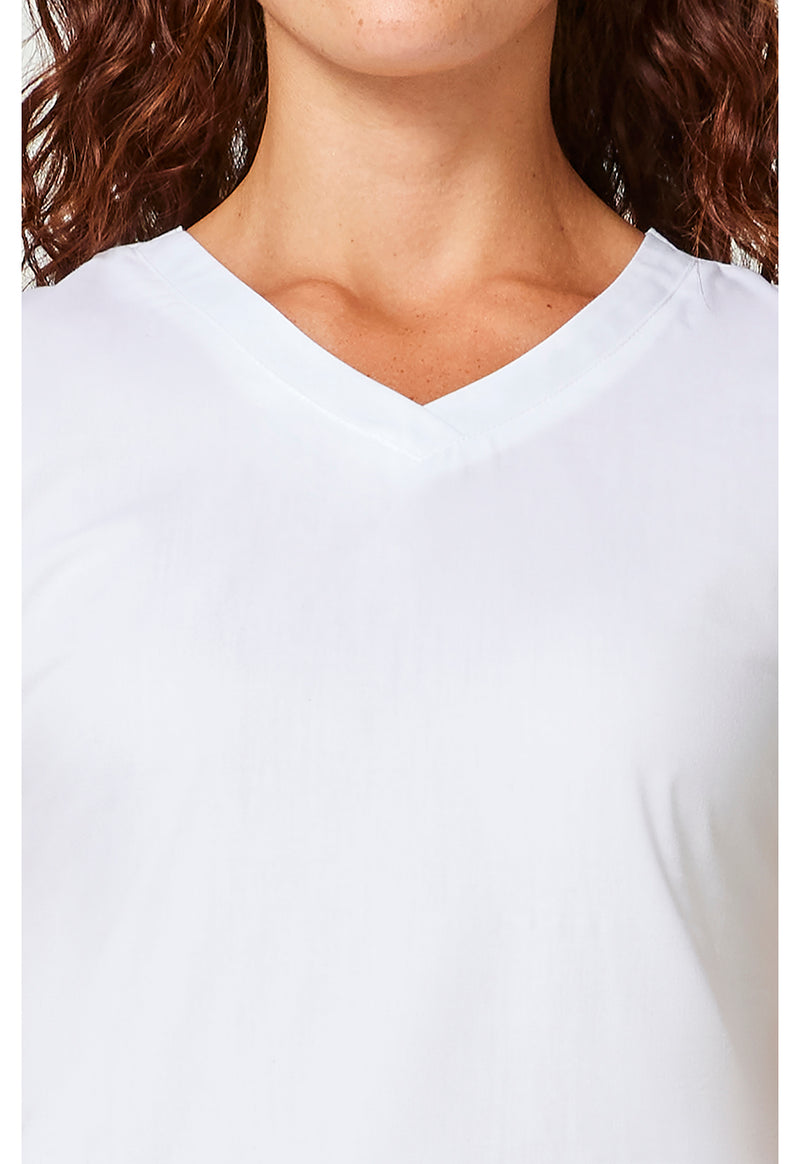 White - Women's V-Neck Scrub Top (View 2)
