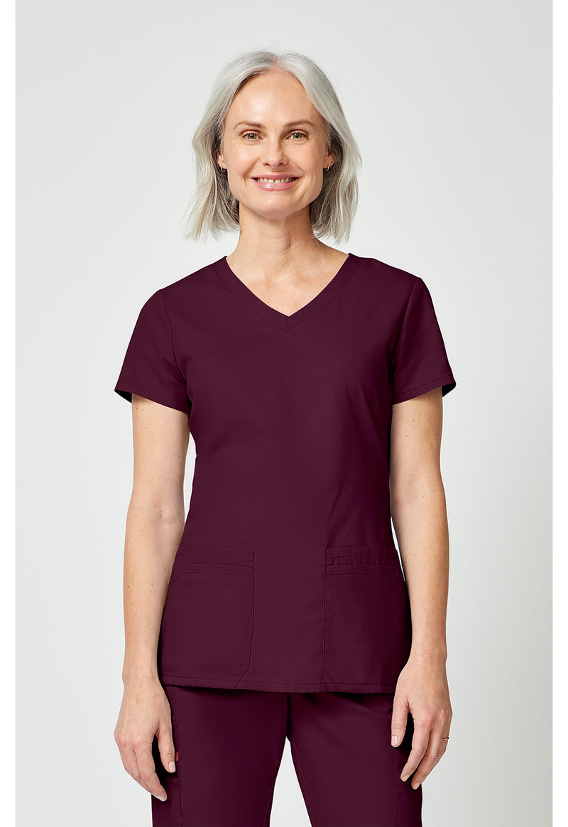 Wine - Dickies EDS Signature Women Scrub Top - Front View
