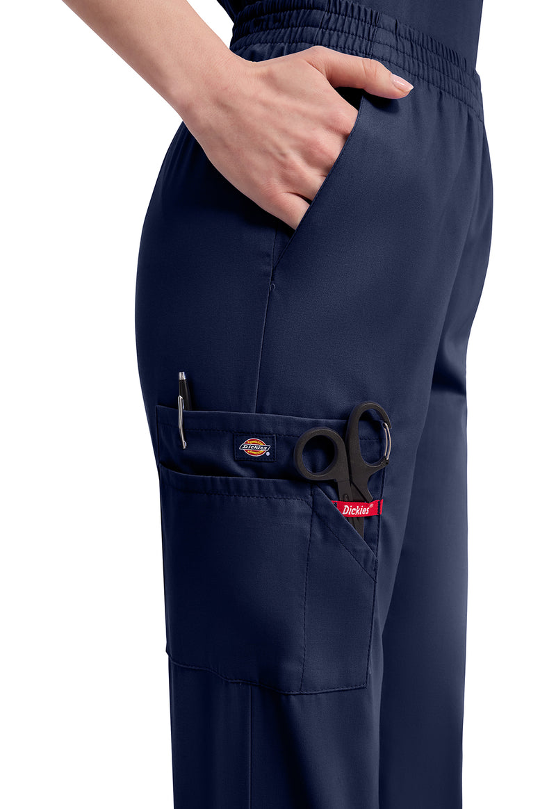 Navy - Women's Natural Rise Tapered Leg Pull-On Scrub Pants – Tall (View 2)