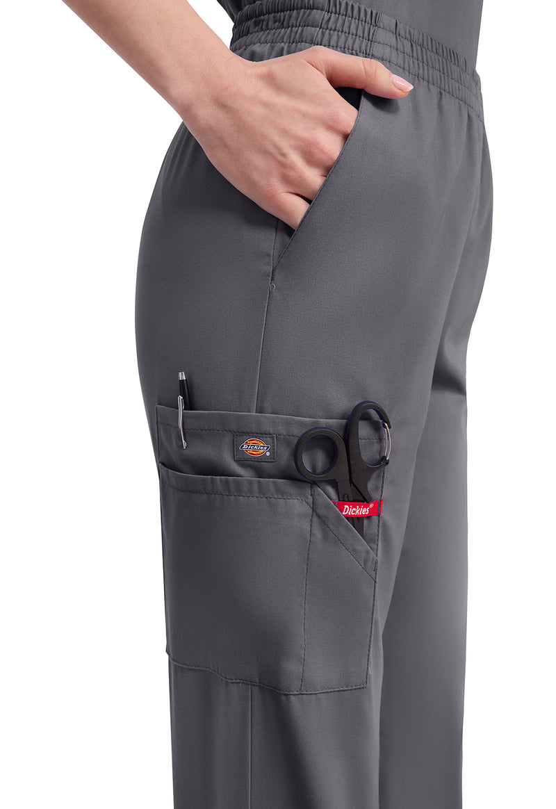 Pewter - Women's Natural Rise Tapered Leg Pull-On Scrub Pants – Tall (View 2)