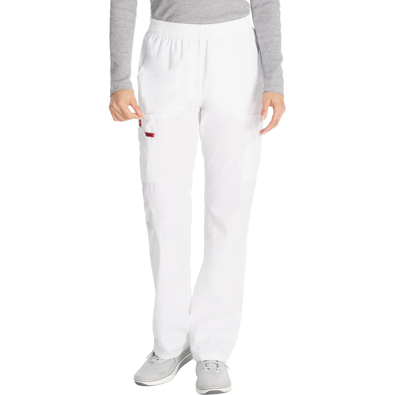white - Natural Rise Tapered Leg Pull-On Pant