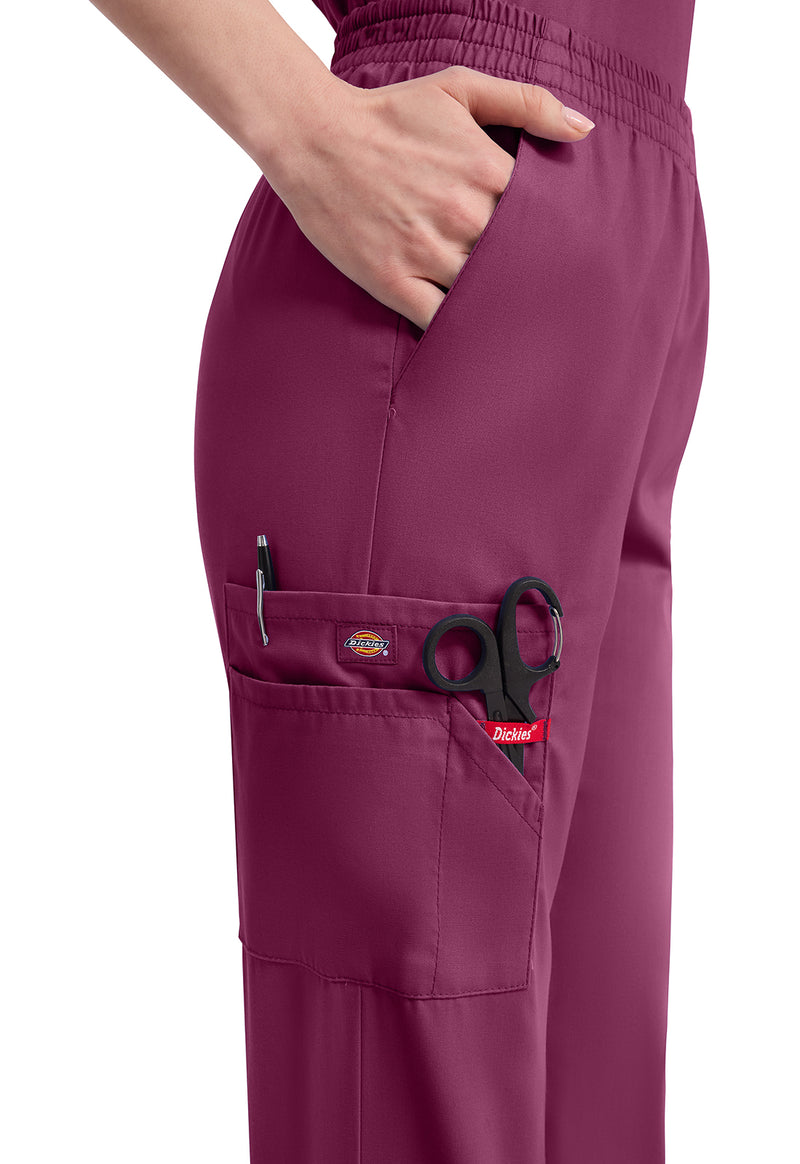 Wine - Women's Natural Rise Tapered Leg Pull-On Scrub Pants – Tall (View 2)