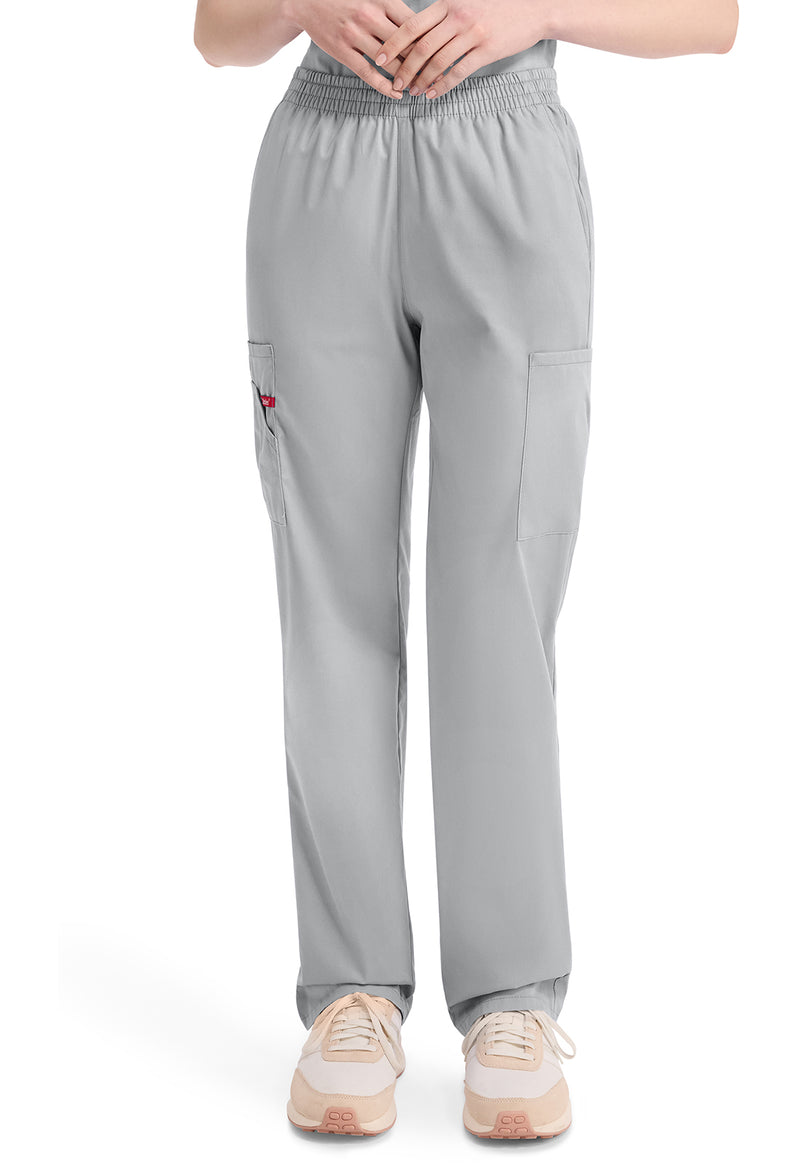 Grey - Dickies EDS Signature Women Scrub Pants - Front View