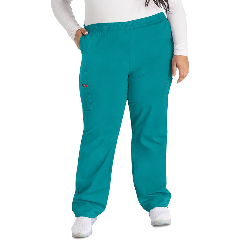 teal blue - Natural Rise Tapered Leg Pull-On Pant
