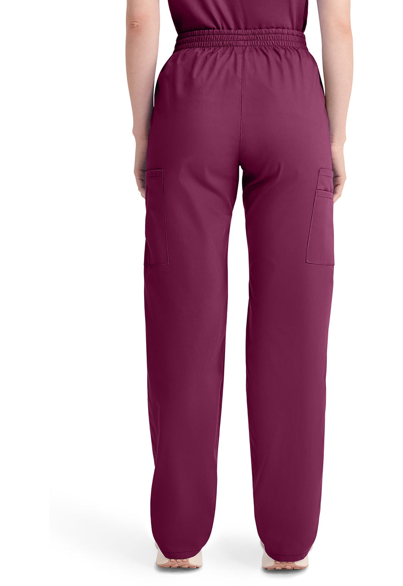 Wine - Dickies EDS Signature Women Scrub Pants - Back View