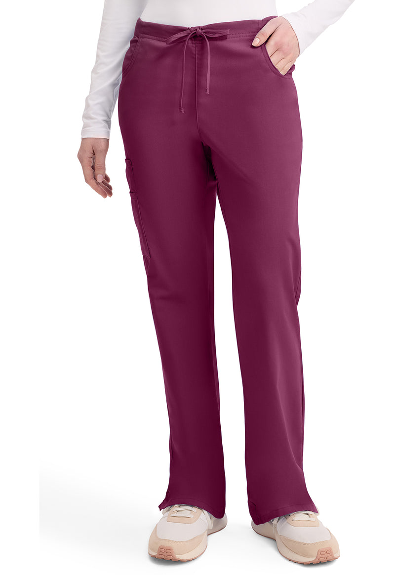 Wine - Dickies EDS Signature Women Scrub Pants - Front View