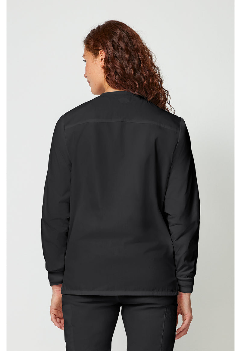 Black - Snap Front Warm-Up Jacket (Back)
