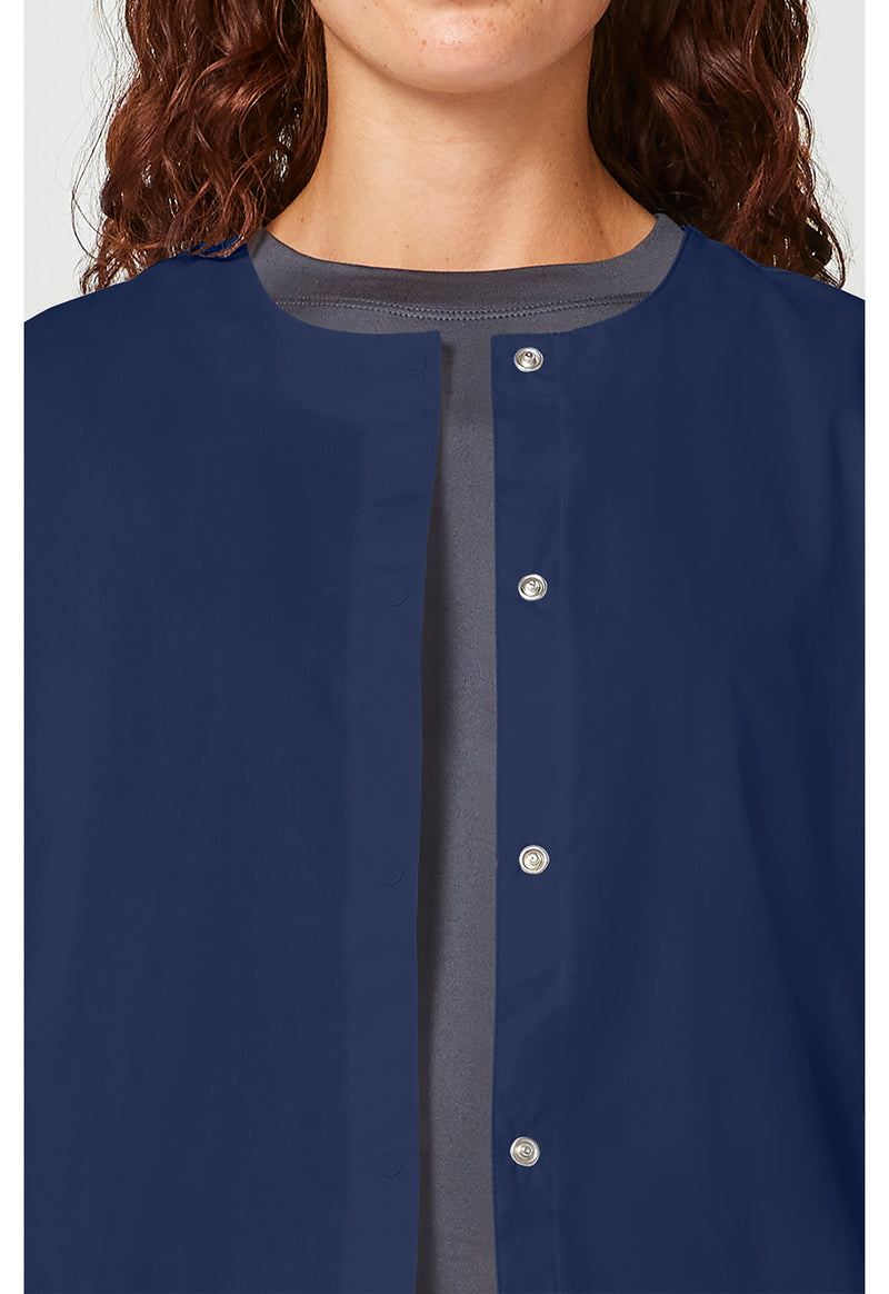 Navy - Snap Front Warm-Up Jacket (View 2)