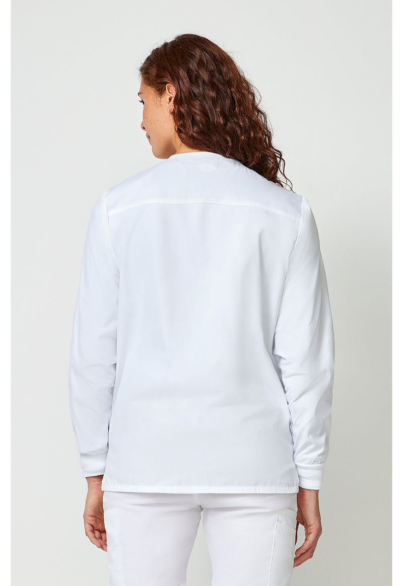 White - Snap Front Warm-Up Jacket (Back)