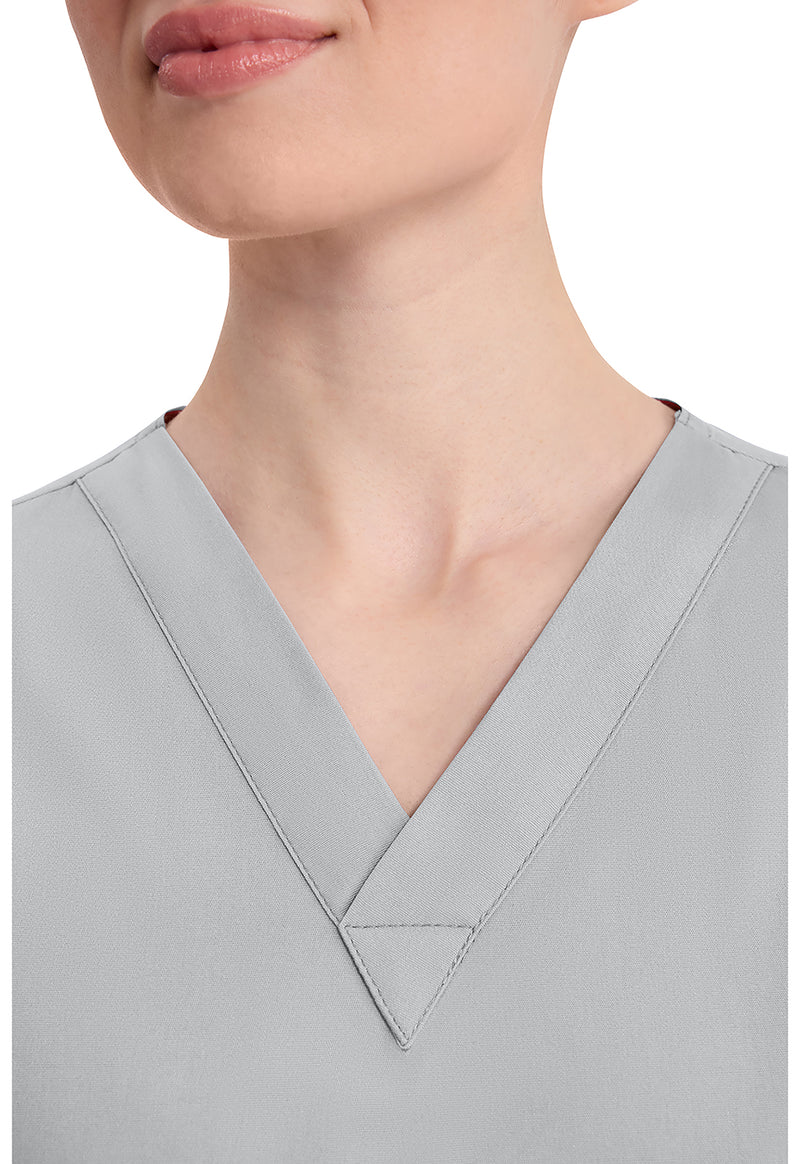 Grey - Women's V-Neck Scrub Top (View 2)