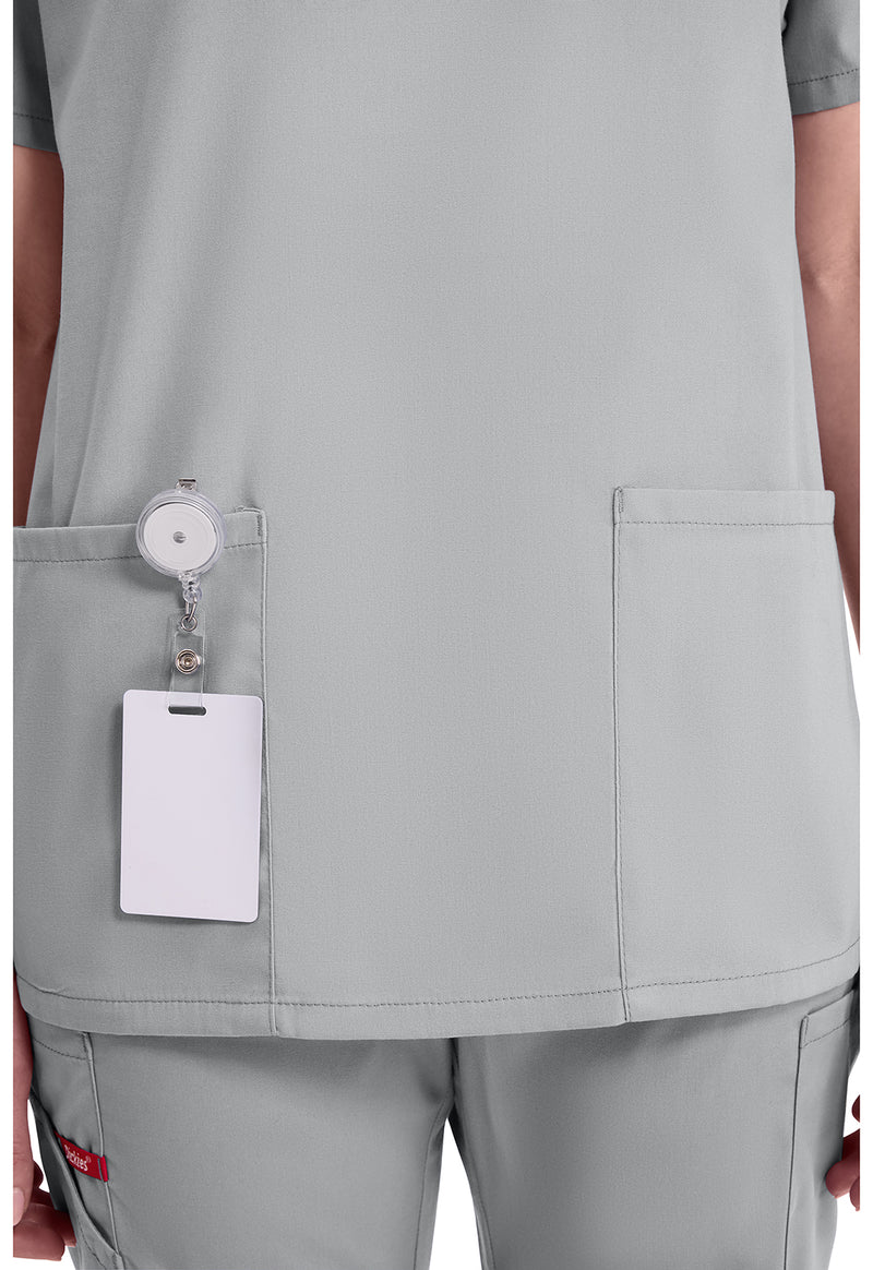 Grey - Women's V-Neck Scrub Top (View 3)