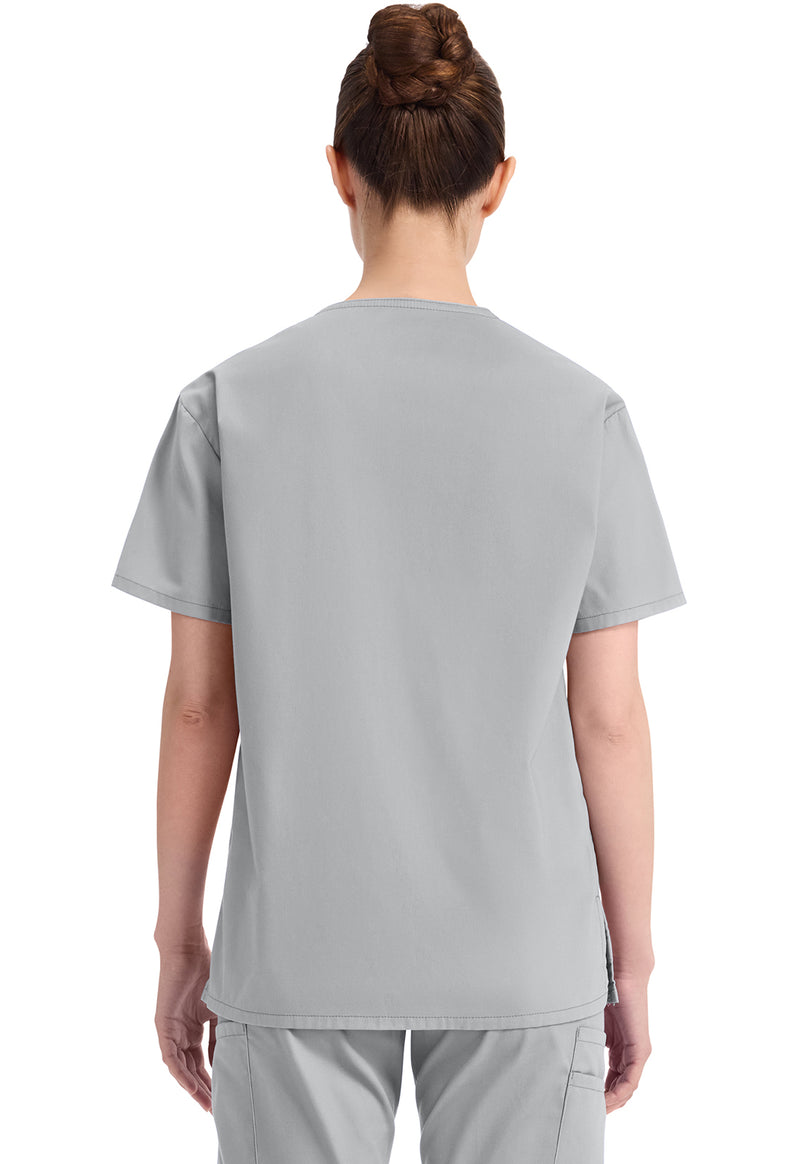 Grey - Dickies EDS Signature Women Scrub Top - Back View