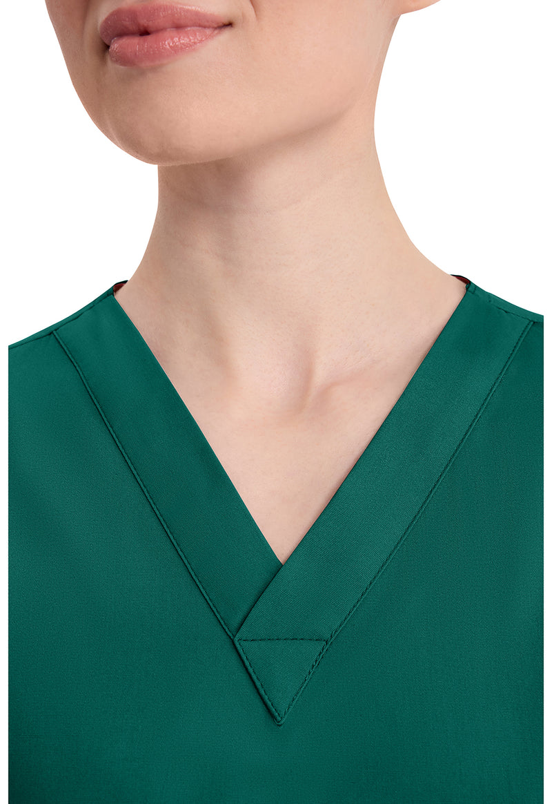 Hunter Green - Women's V-Neck Scrub Top (View 2)