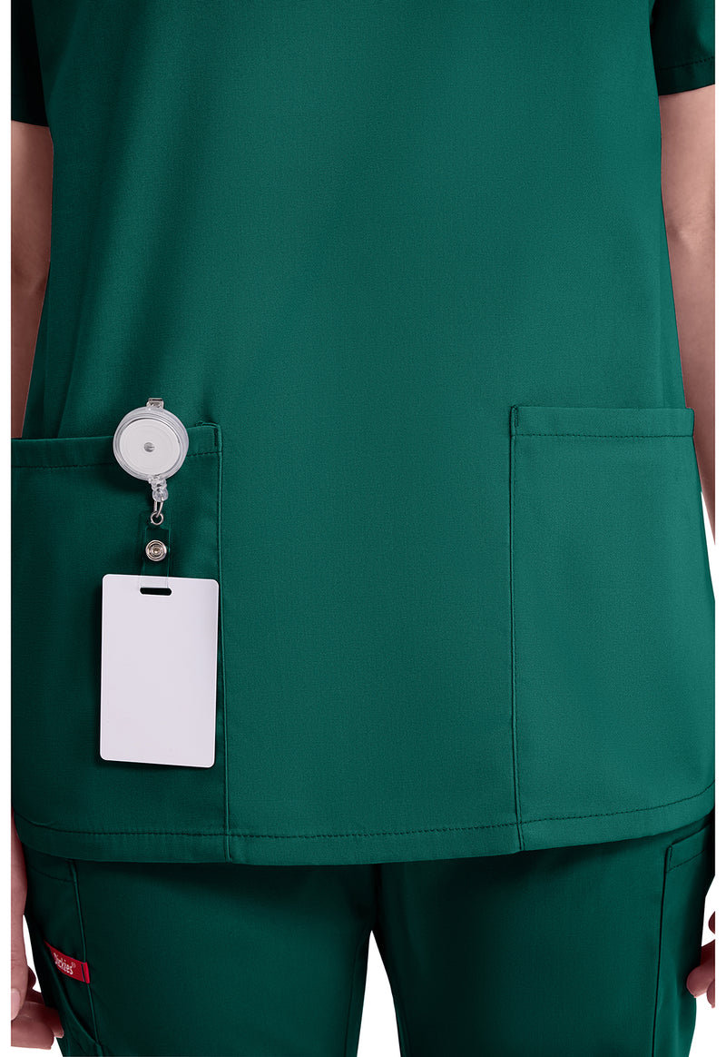 Hunter Green - Women's V-Neck Scrub Top (View 3)