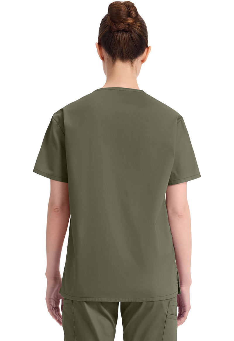 Olive - Dickies EDS Signature Women Scrub Top - Back View
