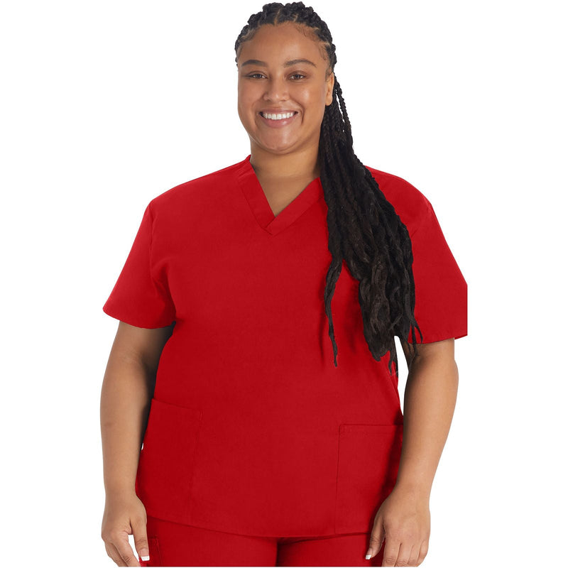 red - V-Neck Top
