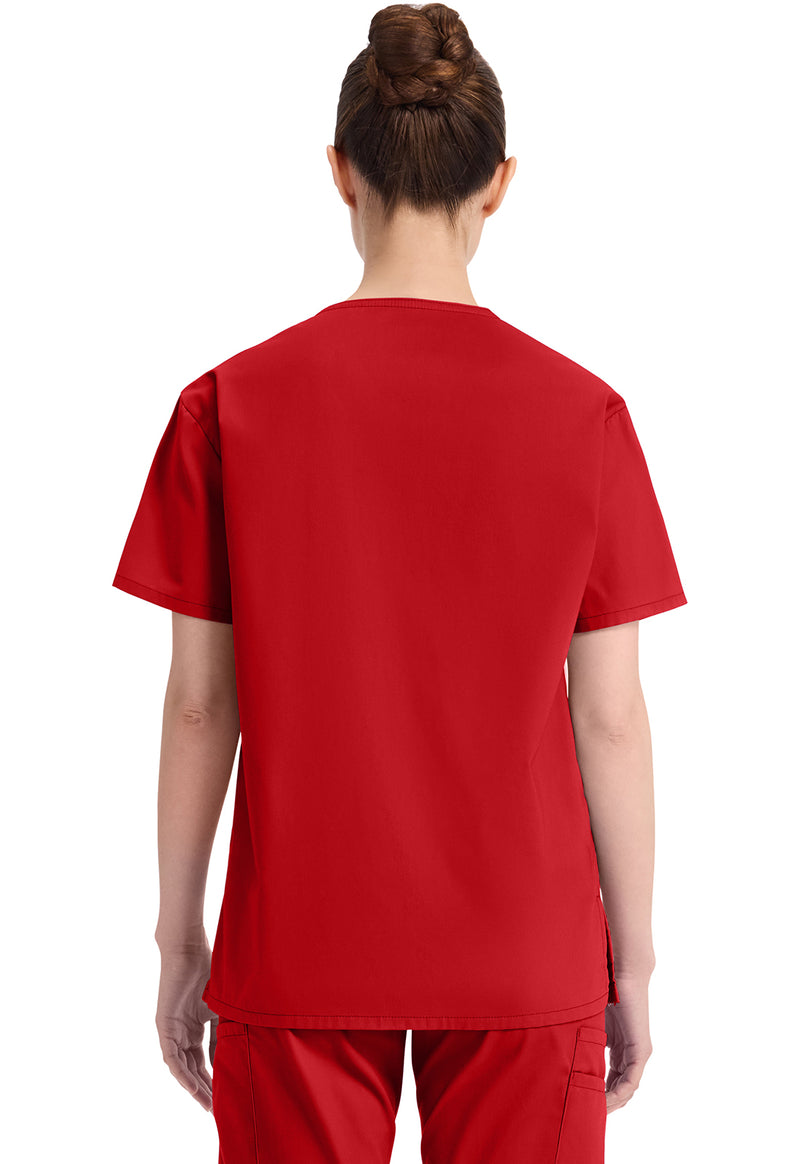 Red - Dickies EDS Signature Women Scrub Top - Back View