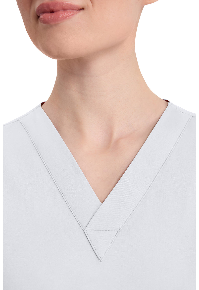 White - Women's V-Neck Scrub Top (View 2)